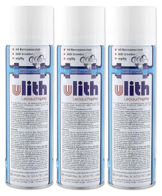 Produktbild von ARLI Set: 3x ulith Lecksuchspray 400ml – DVGW-es Leckfinder Spray für Gas- und Druckluftleitungen