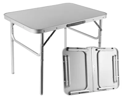 Immagine prodotto di Tavolo pieghevole da campeggio - Altezza regolabile - Resistente alle intemperie - Leggero - Capacità di carico: 30 kg - Dimensioni: 75x55x60 cm - Tavolo pieghevole