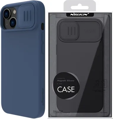 Image de Nillkin Camshield Magnetic Silicone Case Iphone 14 Plus Magnetic Magsafe Case with Camera Cover Blue