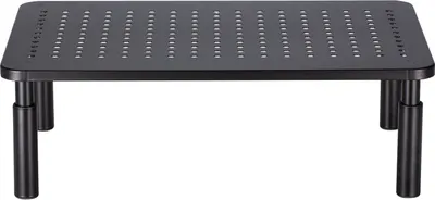 Produktbild von Monitorständer HYDE - Höhenverstellbare Bildschirmerhöhung, 37 cm breit, Schwarz - Optimal für Bildschirme & Drucker, 20 kg Tragkraft