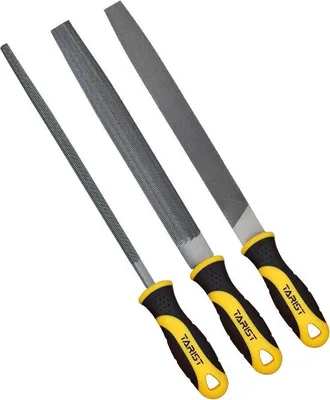 Productafbeelding van TARIST 3-delige Vijlenset Metaal 8 inch / 200 mm - Inclusief Platte Vijl, Ronde Vijl en Halve Cirkel Vijl - Voor Metaal, Hout, Plastic e