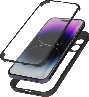 Produktbild von Avizar, Hülle mit harter Rückseite und Silikonumrandung für Apple iPhone 14 Pro, Schwarz