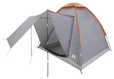 Immagine prodotto di Tenda da campeggio, colore grigio e arancione, per 2 persone, realizzata in poliestere e acciaio