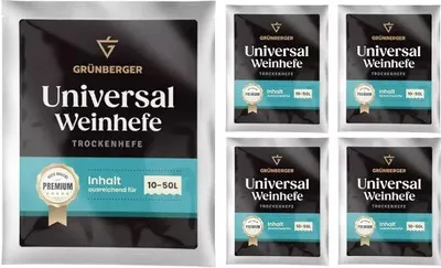 Zdjęcie produktu dla Grünberger Universal Drożdże winne Drożdże suszone na 10–50 l wina Grunberger PREMIUM – 5 sztuk