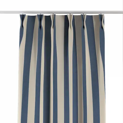 Obrázok produktu pre Záves Dekoria s flámskymi dvojitými záhybmi, modro-biely, 60 x 100 cm