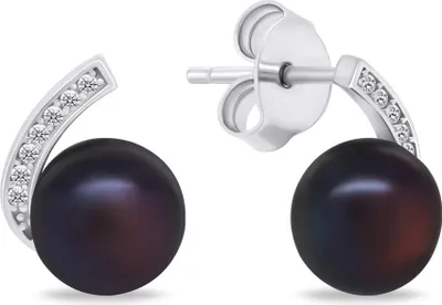 Produktbild von Elegante Silberohrringe mit Perle und Zirkonen EA787WBC