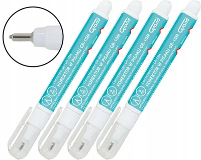 Zdjęcie produktu dla Grand GR-10M Korektor, metalowa końcówka, 6 ml, zestaw 4 sztuki