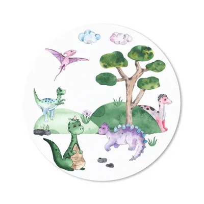 Produktbild von MuchoWow® Mauspad Mousepad Kinderzimmer - Dinosaurier - Weiß - Jungen - Mädchen - Kind 40x40 cm - Mousepads - Maus Mat - Pad - Mausunterlage - Schreibtisch Accessoires