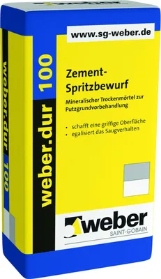 Produktbild von weber.dur 100 Zement-Spritzbewurf 3mm naturgrau 30kg