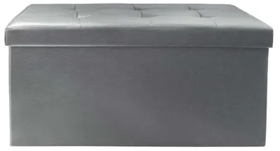 Image de Coffre de rangement banc pliable lisse Gris