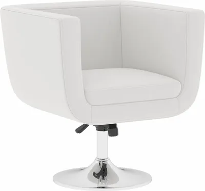 Imagen del producto de Sillón de bar blanco, tapizado en cuero sintético