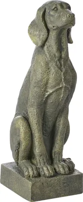 Produktbild von BELIANI Dekofigur Hund Grau aus MgO 73 cm Outdoor Außenbereich Gartendeko Dekoration Wohnaccessoires