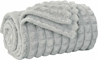 Zdjęcie produktu dla vidaXL Koc narzuta z polaru szary 240 x 220 cm