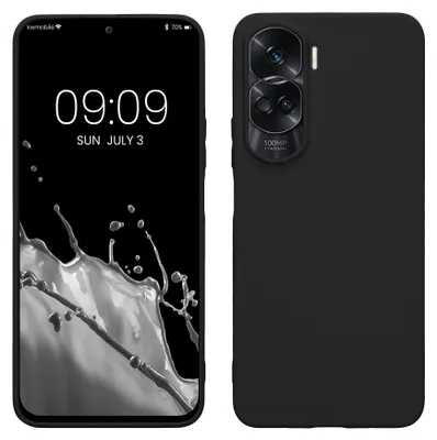 Produktbild von kwmobile Handyhülle für HONOR 90 Lite 5G Hülle - TPU Case - Kabelloses Laden - Schutzhülle Cover in Schwarz matt