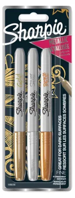 Image de Sharpie 1986006 1x3 Sharpie Metallic Marker F or/argent/bronze