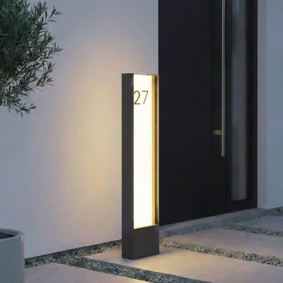 Produktbild von Lindby LED-Wegeleuchte Selqa, Hausnummer, anthrazit, IP65