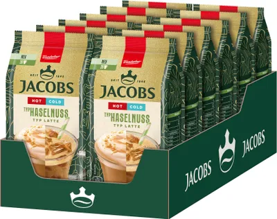Image de Café soluble JACOBS TYPE LATTE AUX NOISETTES (chaud/froid) - 12 sachets de 340 g - Café instantané