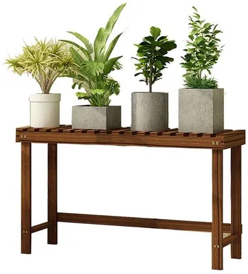 Image de Support de balcon en bois pour plantes, 78 x 25 x 45 cm, marron