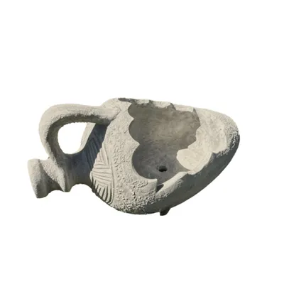 Produktbild von Schöne Amphore Phiole für den Garten, aus Steinguss Neu Frostfest Witterungsbeständig, Bepflanzbar Gartenskulptur Steinfigur zur Dekoration PO-2511