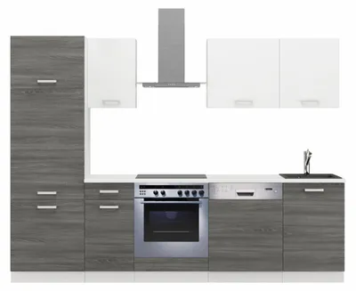 Produktbild von Küche Toni 260 cm Küchenzeile Küchenblock Singleküche Einbauküche
