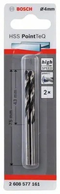 Immagine prodotto di spirálový vrták do kovu HSS PointTeQ 4,0 x 43 mm bal 2 ks