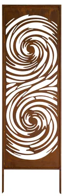 Produktbild von Sichtschutz Metall - 160 cm x 50 cm - Edelrost - Rostoptik Sichtschutz für Garten - Sichtschutzelement - Sichtschutzwand - Gartendekoration Zaun