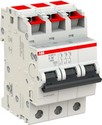 Produktbild von Leitungsschutzschalter S203S-C20, C-Char., 6 kA, 20 A, 3-polig