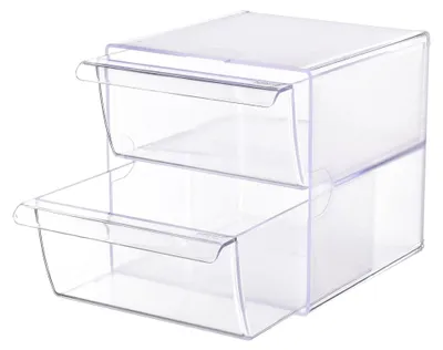 Produktbild von File 2000 6702 CSTP — Großer Würfel-Organizer mit 2 Schubladen aus Kunststoff