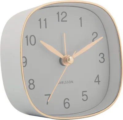 Obrázek produktu pro Karlsson Travel, Analogový budík, Čtverec, Zlato, Šedá, Vnitřní/venkovní, 12h, Analog