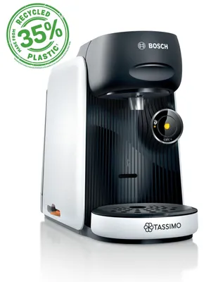Produktbild von Bosch TAS164E, Pad-Kaffeemaschine, 0,7 l, Kaffeekapsel, 1400 W, Schwarz, Weiß