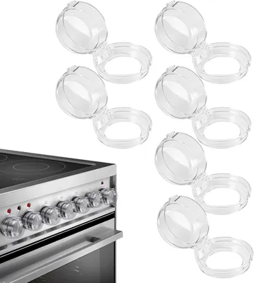 Produktbild von Kindersicherheitsknöpfe selbstklebend, 6 Stück, für Kochknöpfe 4,3-4,8 cm, Küche