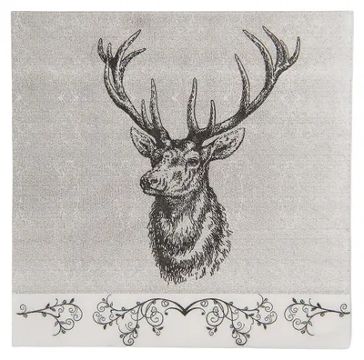 Immagine prodotto di Clayre & Eef Tovaglioli di carta, confezione da 20, 33x33 cm, grigio