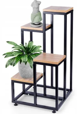 Produktbild von Vilde Metall-Blumenständer 4 Ebenen Loft-Stil Pflanzentisch