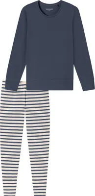 Produktbild von Schiesser Damen Pyjama Casual Basics jeansblau - Größe 38