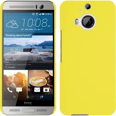 Produktbild von PhoneNatic Case kompatibel mit HTC One M9 Plus - Hülle gelb gummiert Hard-case + 2 Schutzfolien