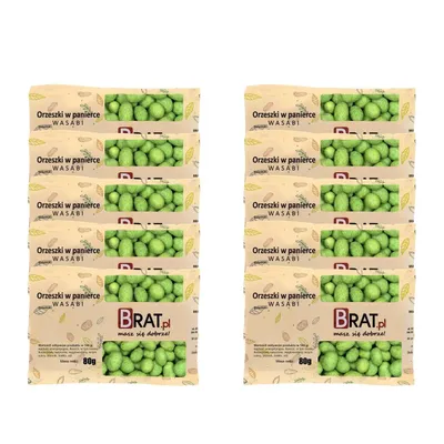 Immagine prodotto di Arachidi ricoperte di wasabi 10 x 50 g