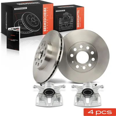 Image de Frankberg 2x étrier de frein+2x disques de frein avant pour VW Golf Audi A3 Skoda Octavia 3