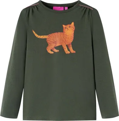 Produktbild von Kinder-Langarmshirt - T-Shirt - Khaki 92 - Langarmshirts CC742