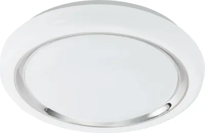 Produktbild von EGLO LED Deckenlampe Capasso, 1 flammige Deckenleuchte, Wandlampe mit Chromring, Material: Stahl und Kunststoff, Farbe: Chrom, weiß, Ø: 34 cm
