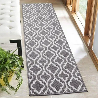 Image de Tapis antidérapant 50 x 150 cm, lavable, gris