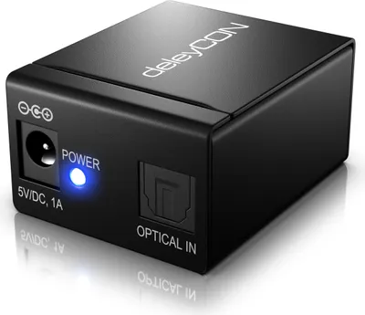 Produktbild von deleyCON Toslink Splitter 2 Port Digital Audio Splitter Verteiler für optische Toslink Audio Kabel S/PDIF 1x Eingang 2x Ausgang für TV HiFi-Anlage Soundbar Kopfhörer