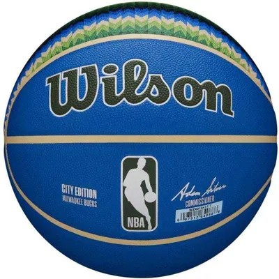 Immagine prodotto di Wilson - Pallone da basket "Milwaukee Bucks", NBA PP9384 (7) (blu)