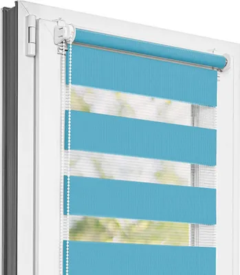 Produktbild von Estika Doppelrollo Klemmfix - 50 x 150 cm - Himmelblau - Duo Rollo ohne Bohren