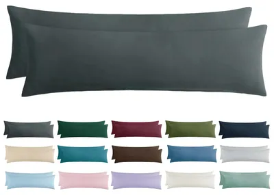 Produktbild von Kissenbezug 40x145 cm, 2 Stück - Kissenbezug für Seitenschläfer, 40 x 145 cm, anthrazit mit Reißverschluss, aus weicher Mikrofaser,  .