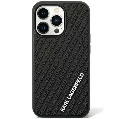 Productafbeelding van Telefoonsleeve Karl Lagerfeld 3D Rubber Multi Logo voor iPhone 11 / Xr - Zwart