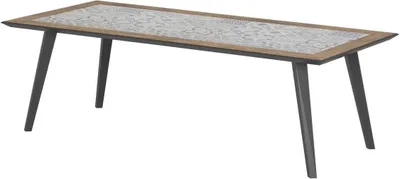 Produktbild von Rechteckiger gartentisch "lambada" keramik &amp graphit 8-sitzer aus epoxybehandeltem stahl  - Hespéride