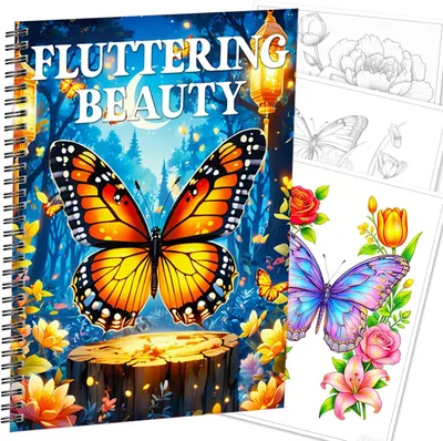 Produktbild von Malbuch für Erwachsene – Malbuch Schmetterlinge und Blumen