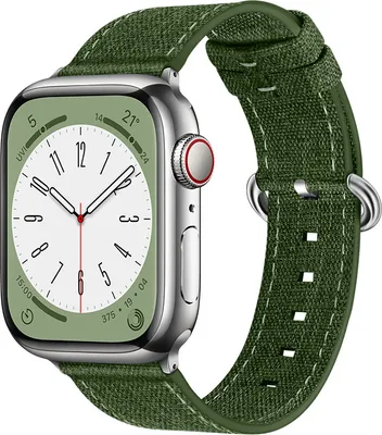 Produktbild von BStrap Denim Armband für Apple Watch 42/44/45mm, olive green