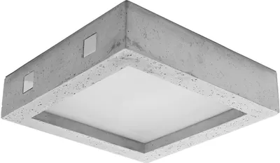 Image de SOLLUX Lampe de béton design unique ampoule LED Lampe de plafond de loft moderne industriel RIZA Square Flat