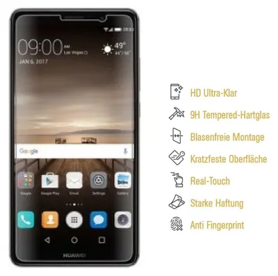 Produktbild von 2x 9H Hartglas für Huawei Mate 9 Displayschutz Schutzglas Schutzfolie Panzerfolie Panzerglas Displayglas Tempered Glasfolie Sicherheitsglas Echtglas